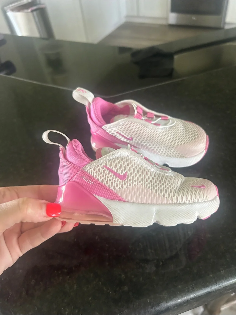 Nike Kids' Pink and White Air Max Slip-On Sneakers